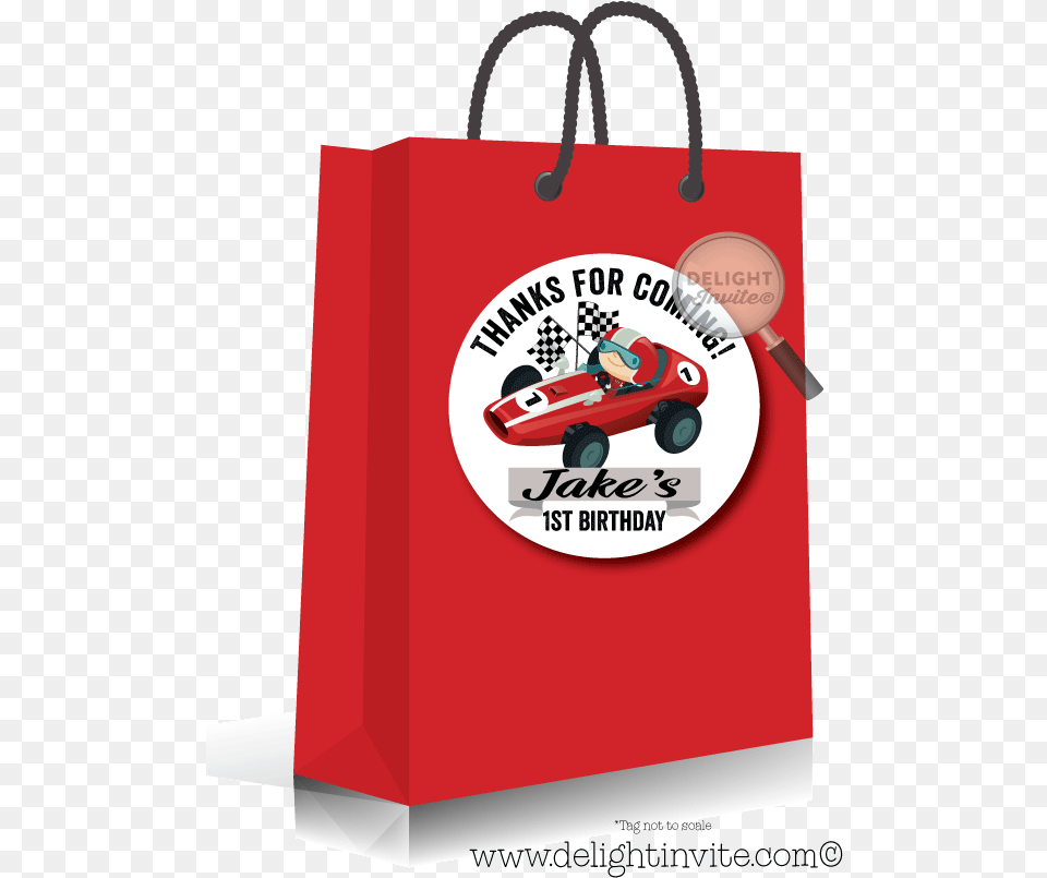 Vintage Race Car 1st Birthday Party Sticker Tags Birthday, Bag, Shopping Bag, Dynamite, Weapon Png