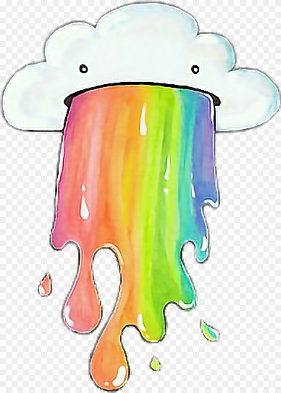 Vintage Rainbow Overlays Tumblr Sticker Cute Cloud Barfing Rainbows, Art, Animal, Sea Life Png