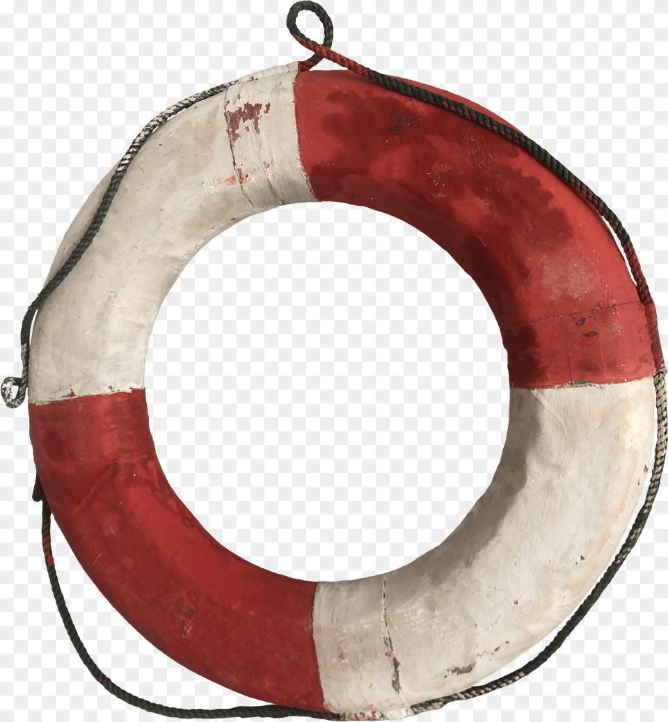 Vintage Red And White Life Preserver Wall Decor Solid Png Image