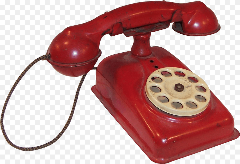 Vintage Red At, Electronics, Phone, Dial Telephone, Machine Png