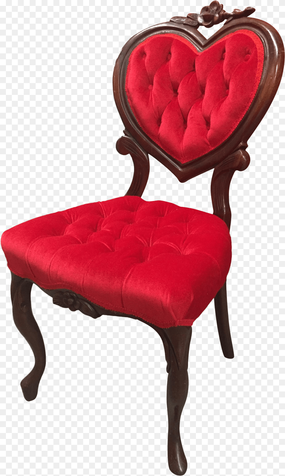 Vintage Red Heart Back Chair Chair, Furniture Png Image