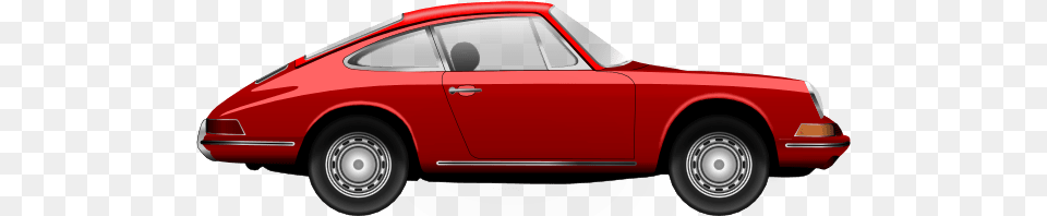 Vintage Red Porsche, Wheel, Car, Vehicle, Coupe Png Image