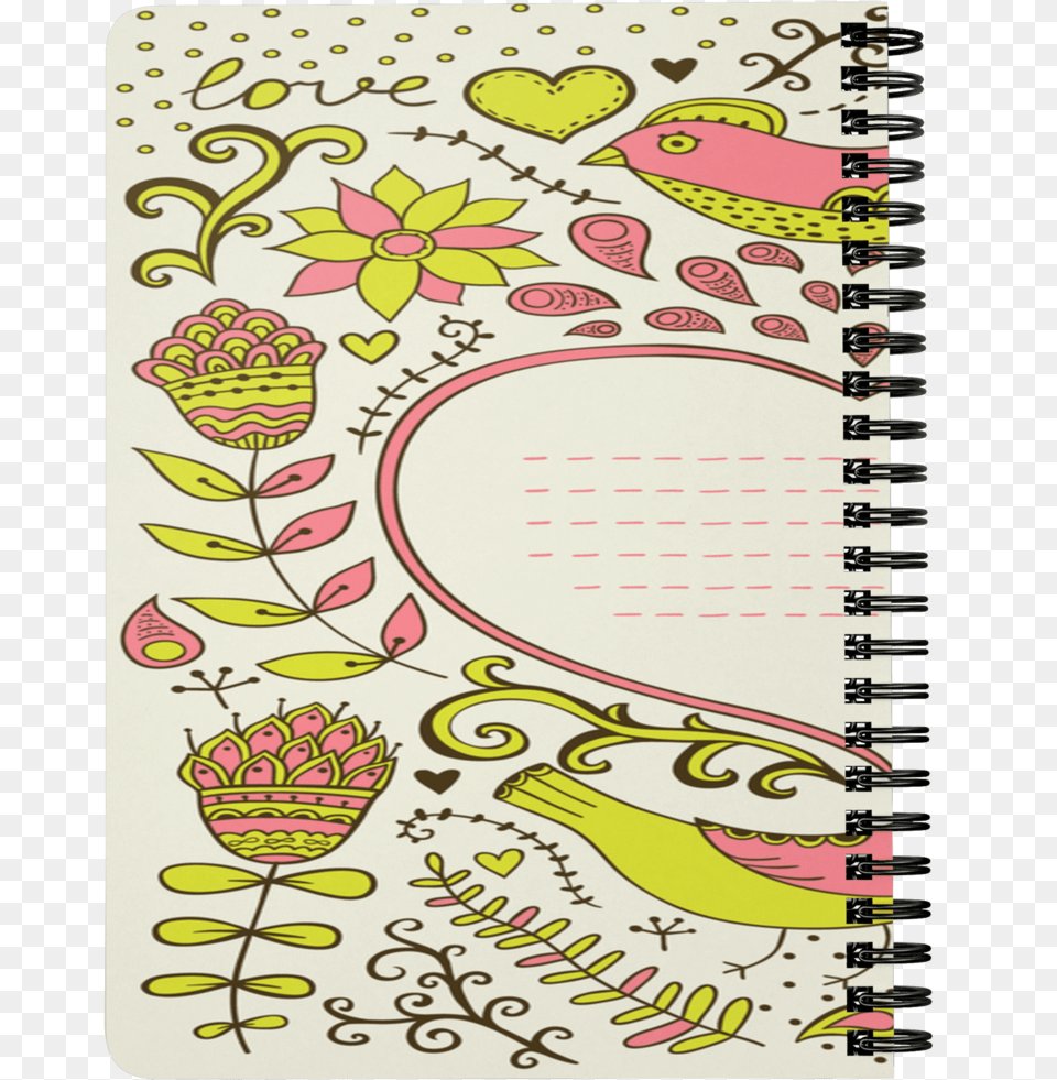 Vintage Retro Background Floral Ornament Heart Notebook Motif, Page, Text, Pattern Png Image