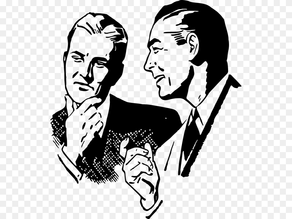 Vintage Retro Business Men Discuss Meeting Think Man Acts Like A Bitch, Gray Png Image