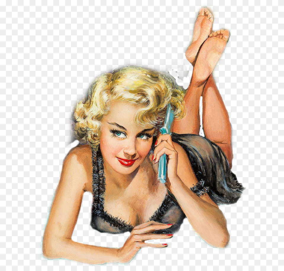 Vintage Retro Lady Woman Pinup Blonde Pinup Blonde, Person, Hand, Body Part, Finger Png Image