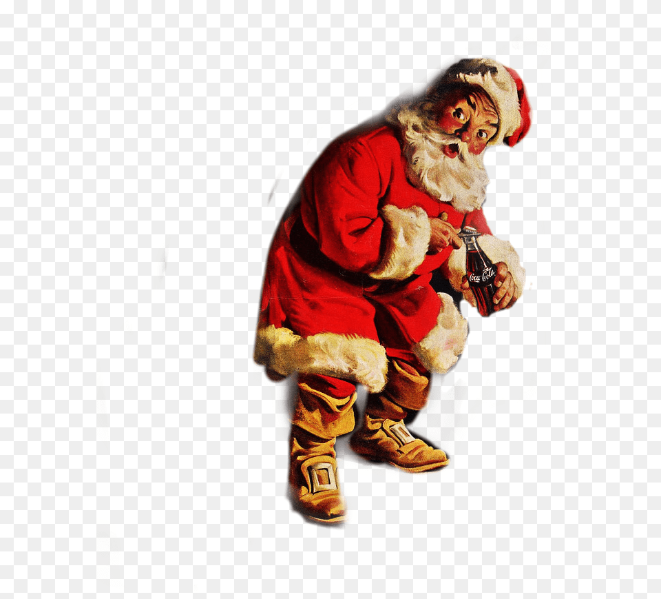 Vintage Retro Santa Santaclause Saintnick Christmas Coca Cola, Baby, Person, Face, Head Free Png Download