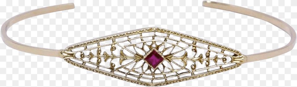 Vintage Ruby Filigree Bangle, Accessories, Jewelry, Bracelet, Cuff Free Png Download