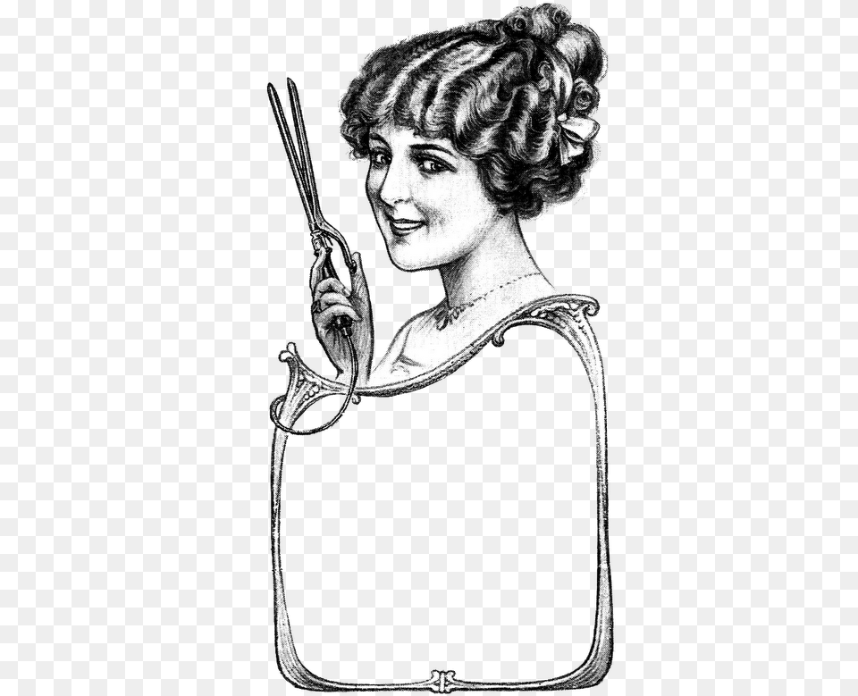 Vintage Salon Clipart Hair Stylist Graphic, Art, Woman, Adult, Wedding Png Image