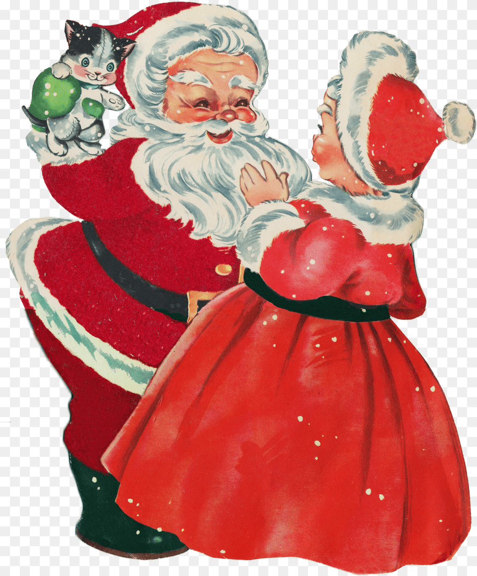 Vintage Santa Claus, Figurine, Baby, Person, Face Free Png Download