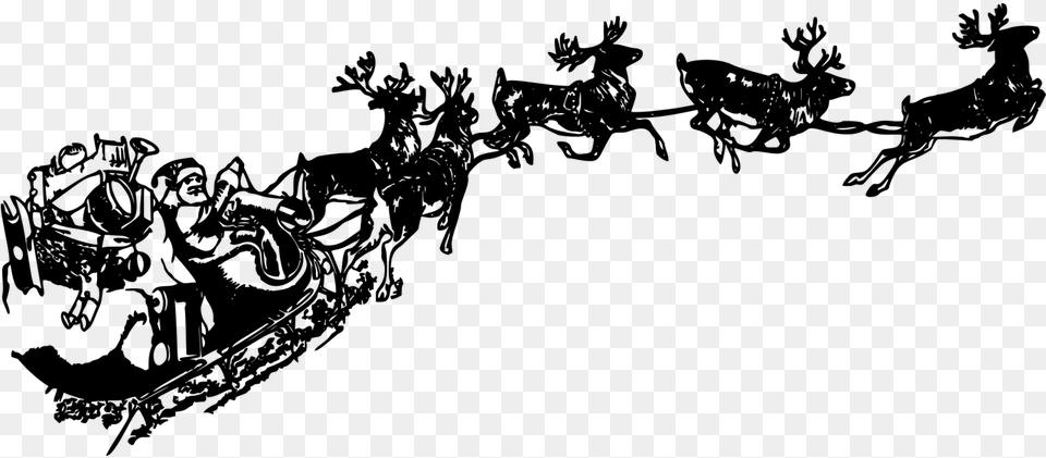 Vintage Santa Claus Sleigh Santa Claus Sleigh Transparent, Gray Png