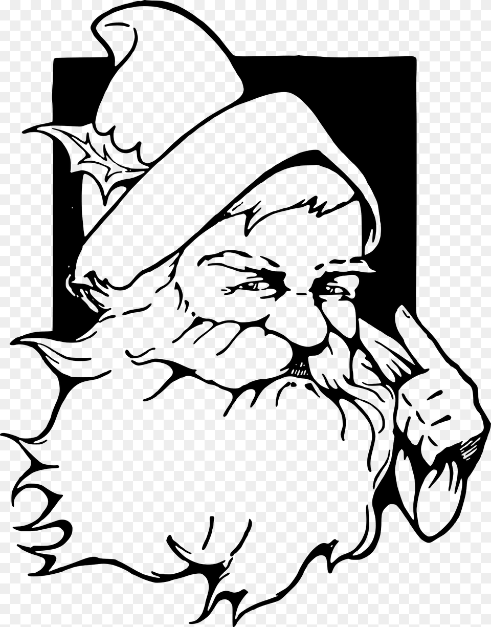 Vintage Santa Clipart, Person, Art, Face, Head Free Png