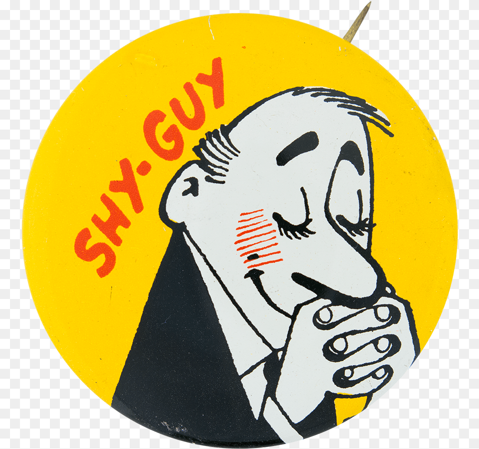 Vintage Shy Guy Metal Pinback Button Download Circle, Badge, Logo, Sticker, Symbol Free Transparent Png