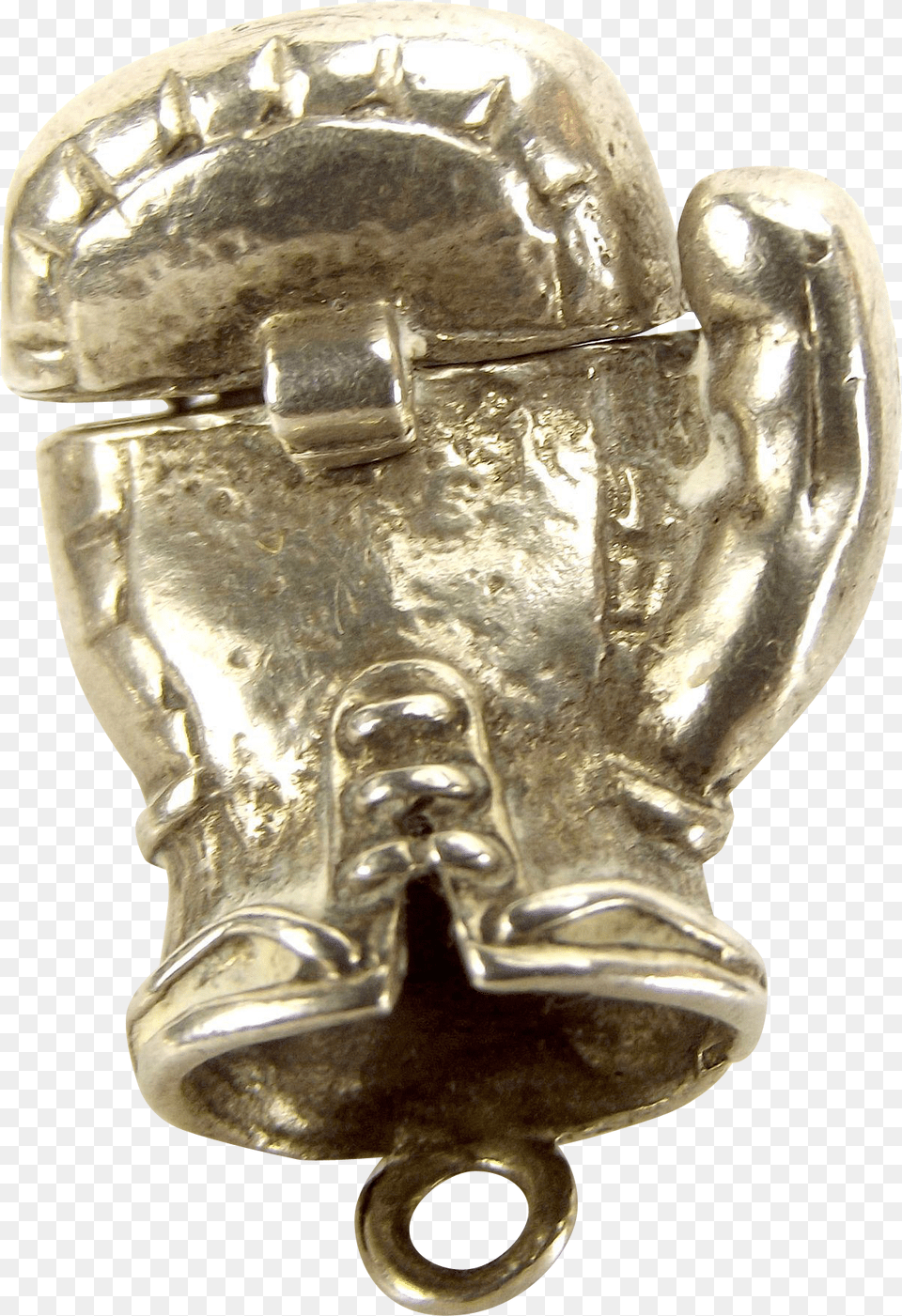 Vintage Silver Charm Boxing Glove Opens 2 Boxers In Antique, Accessories, Bronze, Adult, Male Free Png
