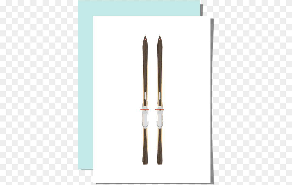 Vintage Skis I Greeting Card, Brush, Device, Tool, Cutlery Free Png