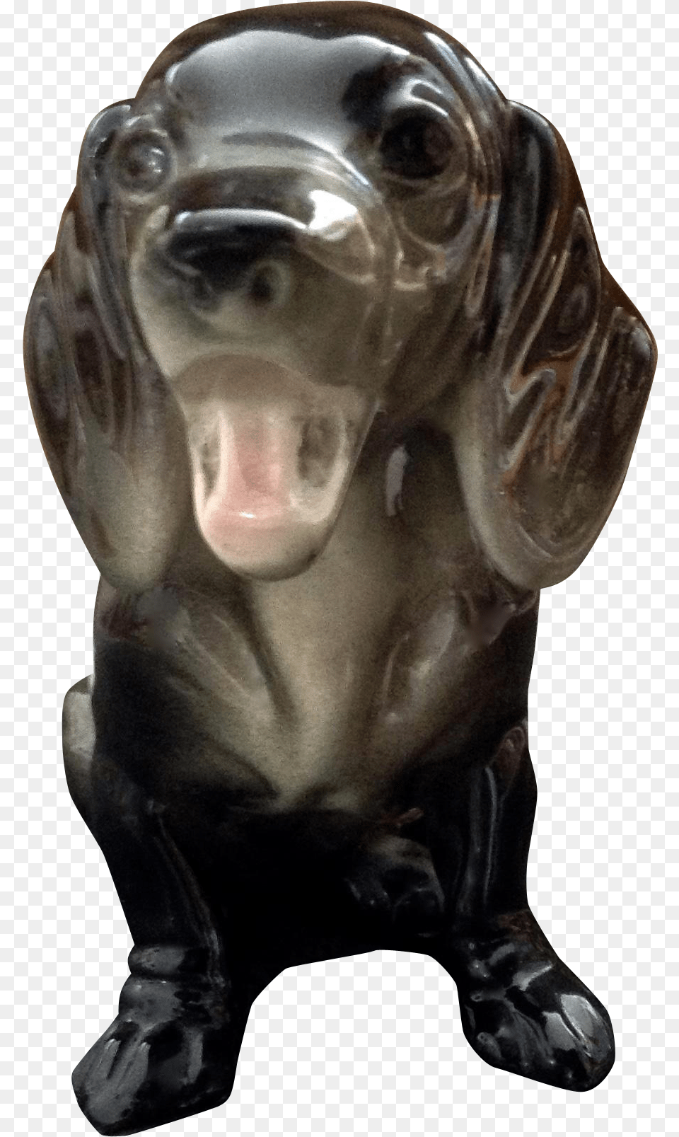 Vintage Smiling Dachshund Happy Dog Ap Pottery M Dog Catches Something, Figurine, Adult, Male, Man Free Transparent Png