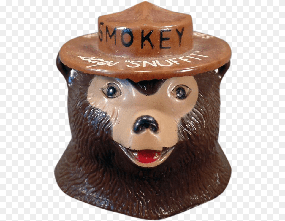 Vintage Smokey Bear Snuffit For Car Dashboards Old Car, Pottery, Figurine, Adult, Person Free Png Download
