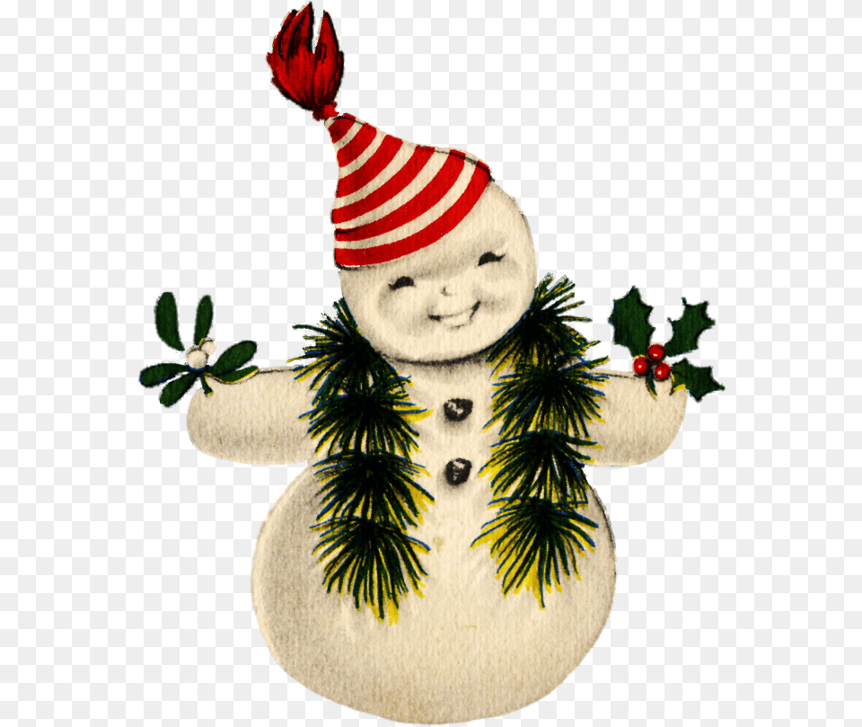 Vintage Snowman, Nature, Outdoors, Winter, Snow Png Image