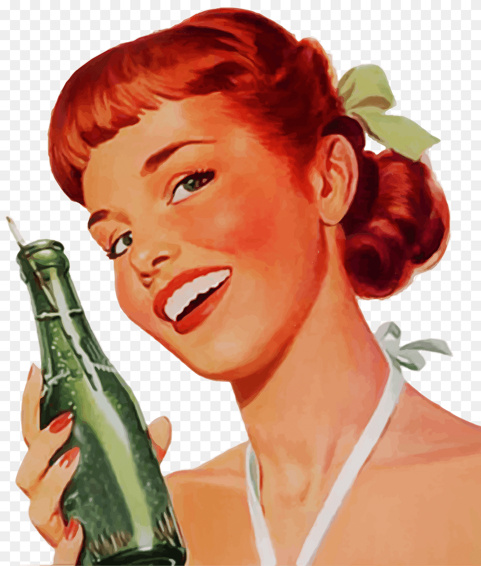 Vintage Soda Girl Clipart, Adult, Person, Female, Bottle Png