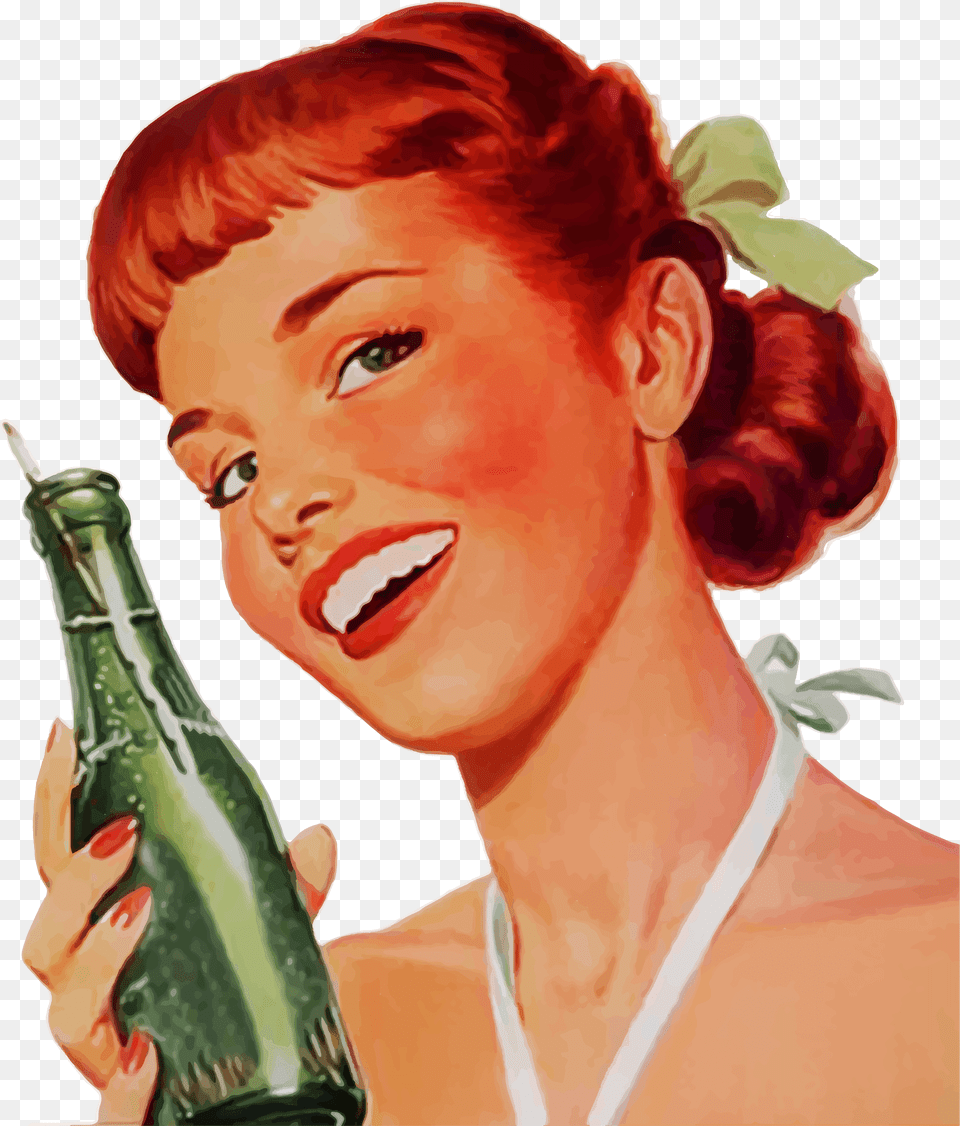 Vintage Soda Girl Dirty Woman Happy Birthday, Adult, Person, Female, Bottle Free Transparent Png