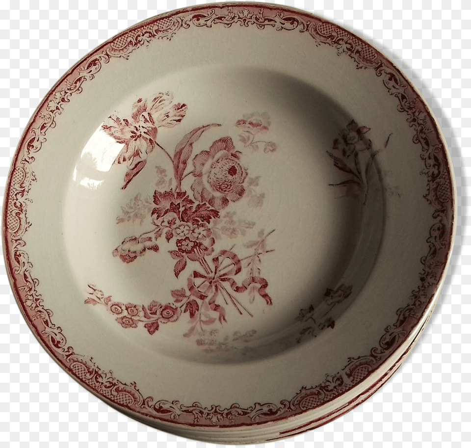 Vintage Soup Plate Sarreguemines Fontanges Cocina Y Saucer, Art, Pottery, Porcelain, Meal Free Transparent Png