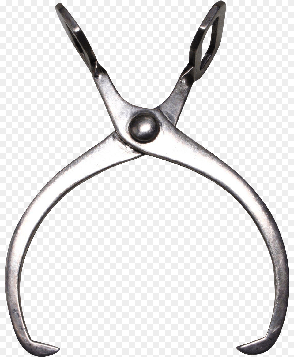 Vintage Sterling Serving Tong Sugar Cube Or Olive Cutting Tool, Device, Clamp, Scissors Free Png