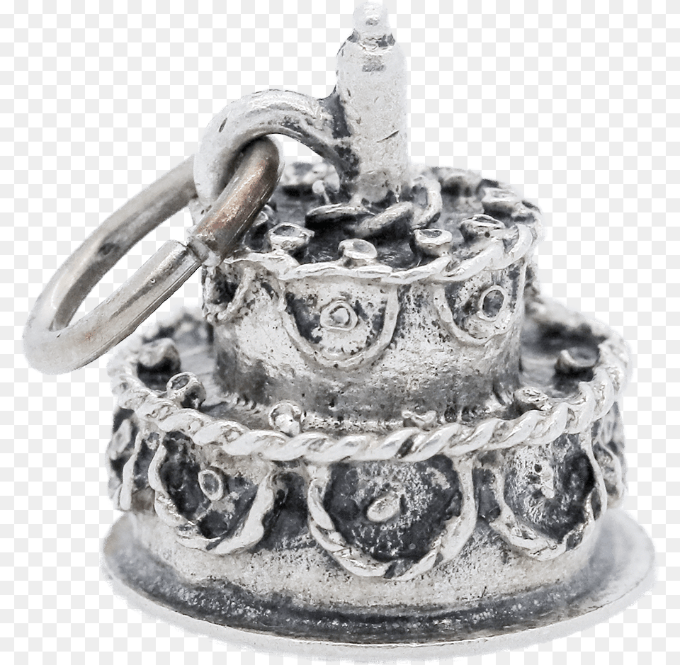 Vintage Sterling Silver Birthday Cake Happy Birthday Body Jewelry, Architecture, Fountain, Water, Accessories Png