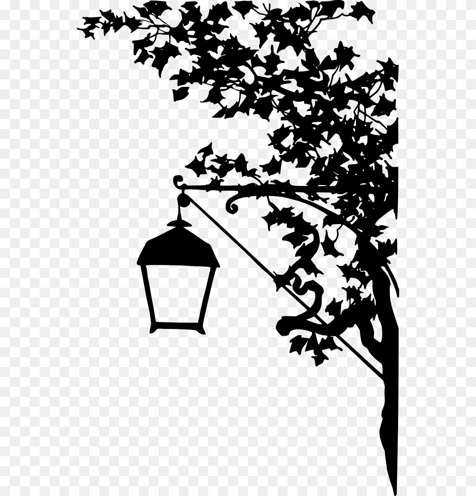 Vintage Street Lamp Silhouette, Gray Free Png Download