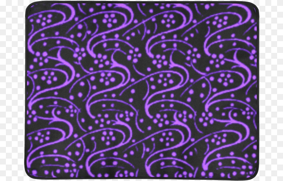 Vintage Swirl Floral Purple Black Beach Mat 78 X 60 Black And Purple Crop Top, Pattern, Paisley, Blackboard Png Image