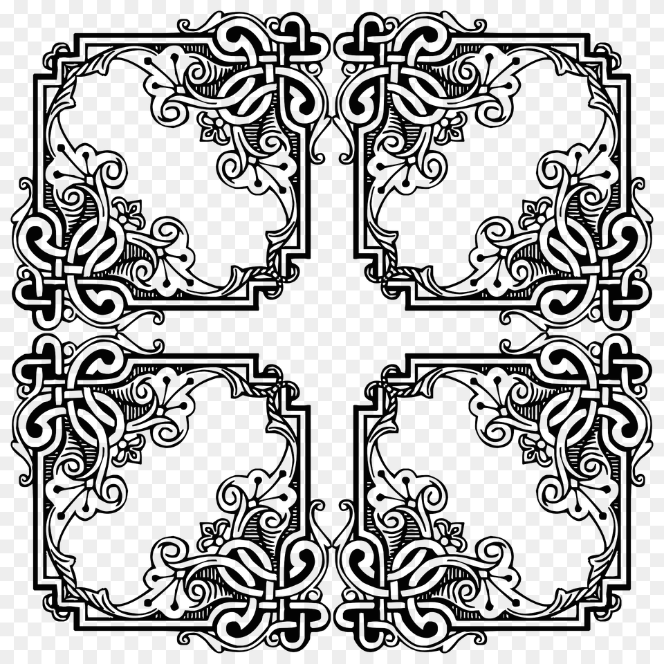 Vintage Symmetric Frame Extrapolated 21 Clipart, Art, Floral Design, Graphics, Pattern Png Image