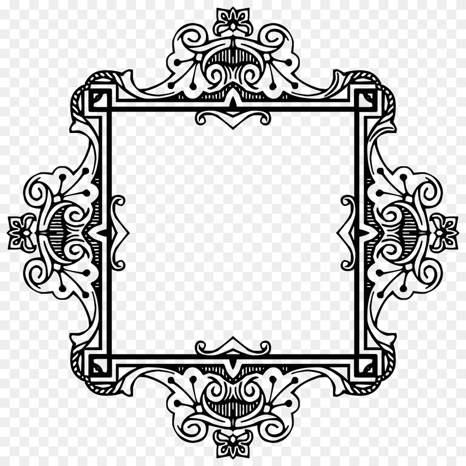 Vintage Symmetric Frame Extrapolated 23 Clipart, Art, Floral Design, Graphics, Pattern Free Png Download