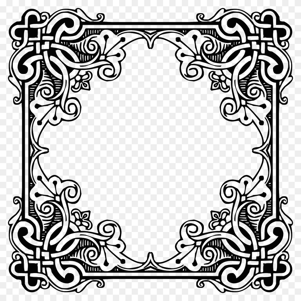 Vintage Symmetric Frame Extrapolated Clipart, Art, Floral Design, Graphics, Pattern Free Png Download