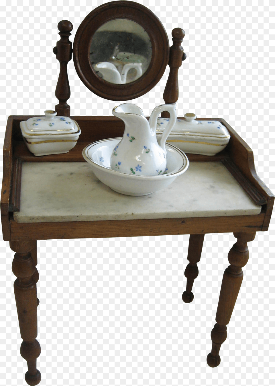 Vintage Table Top Mirror End Table, Art, Furniture, Porcelain, Pottery Free Transparent Png