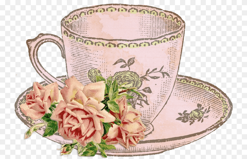 Vintage Tea Cup Images Background Vintage Tea Cup Clip Art, Saucer, Flower, Flower Arrangement, Plant Png Image
