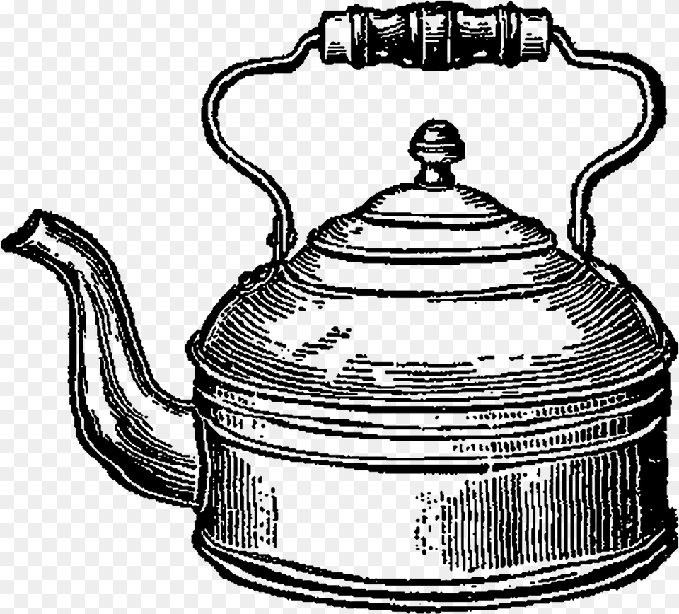 Vintage Tea Kettle Image Tea Kettle Drawing, Cookware, Pot, Pottery, Teapot Free Png