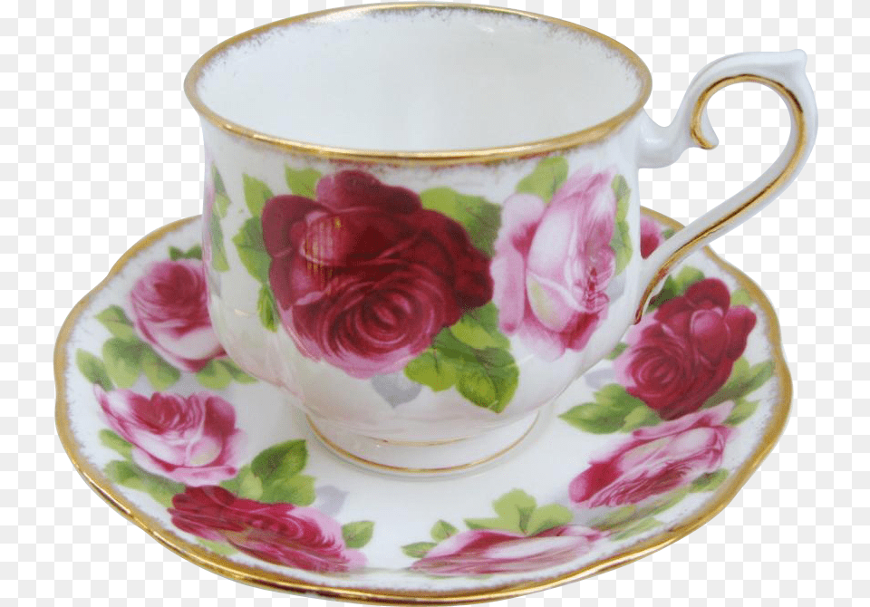 Vintage Teacup Clipart Tea Cup Porcelain, Saucer, Flower, Plant, Rose Free Png