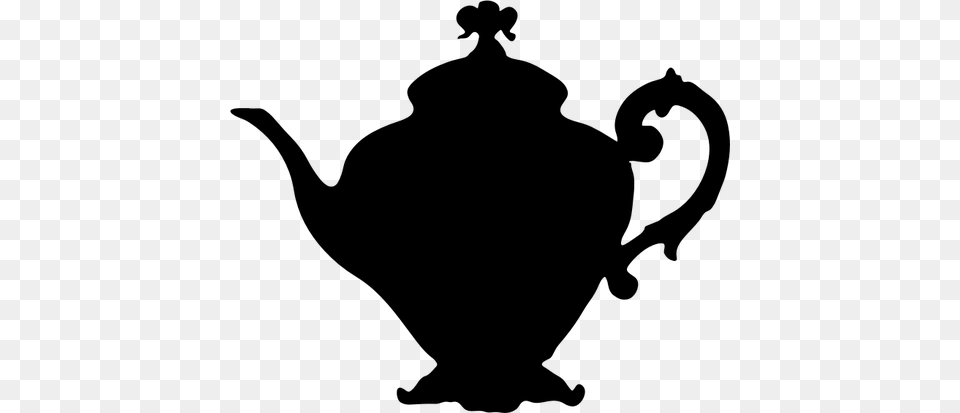 Vintage Teapot, Gray Free Png