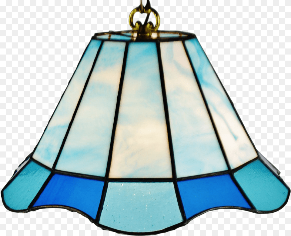 Vintage Tiffany Style Blue Leaded Glass Stained Glass Stained Glass, Lamp, Lampshade, Chandelier Png Image