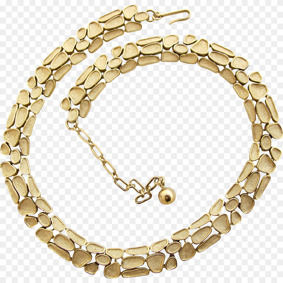 Vintage Trifari Textured Gold Tone Mosaic Choker Necklace, Accessories, Bracelet, Jewelry Free Png
