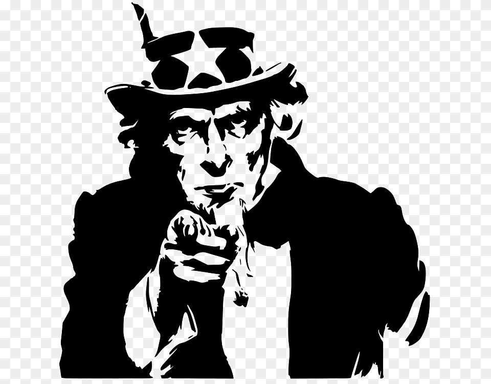 Vintage Uncle Sam Wants You, Stencil, Adult, Male, Man Png Image