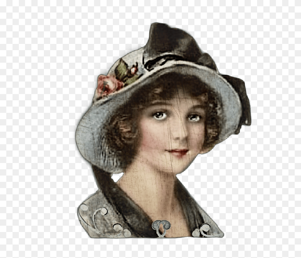 Vintage Victorian Lady Girl Woman Greeting Card, Hat, Clothing, Wedding, Sun Hat Free Transparent Png