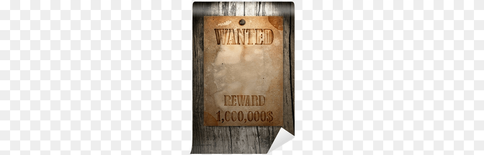 Vintage Wanted Poster On A Wooden Wall Wall Mural Wood, Mailbox, Plaque Free Png Download
