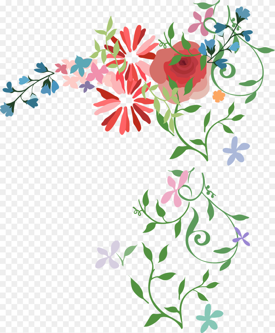 Vintage Watercolor Flowers Clipart, Art, Floral Design, Graphics, Pattern Free Png