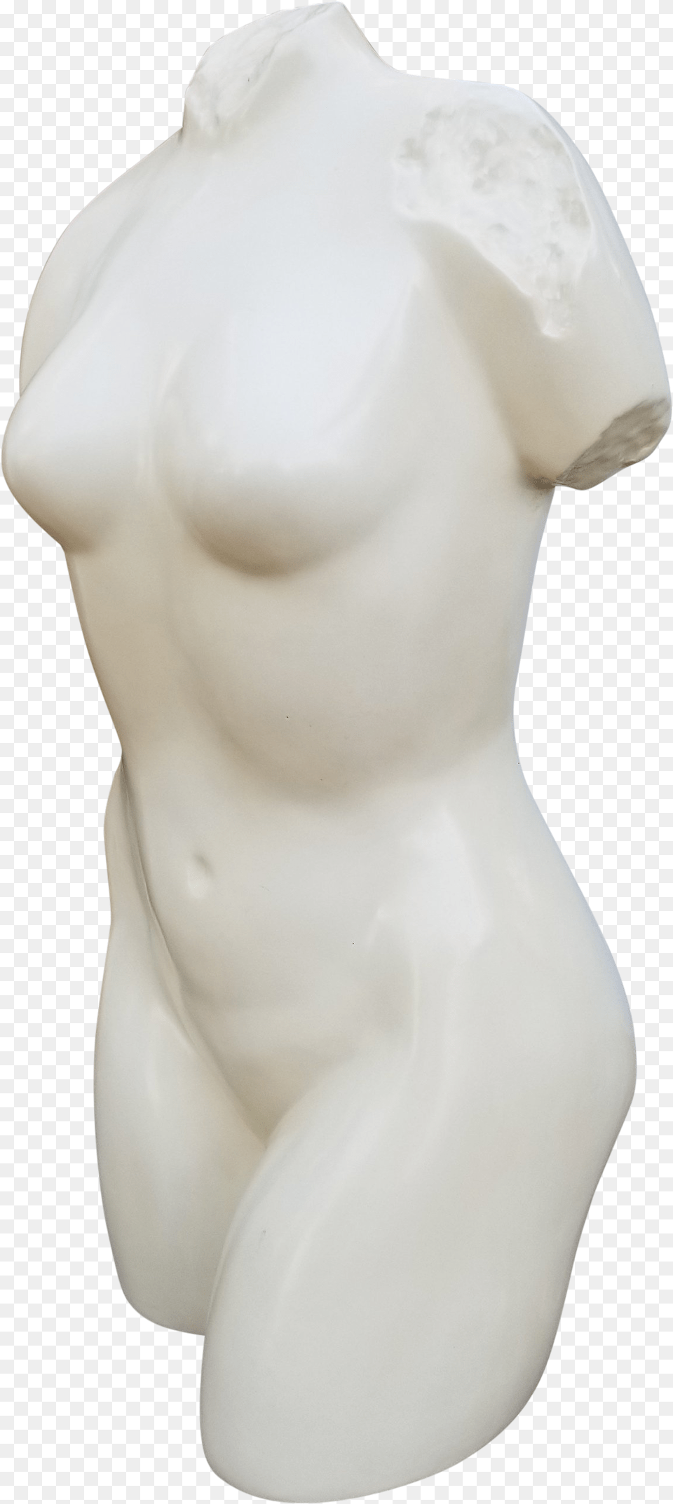 Vintage White Ceramic Glazed Female Torso Sculpture Figurine, Body Part, Person, Adult, Male Png
