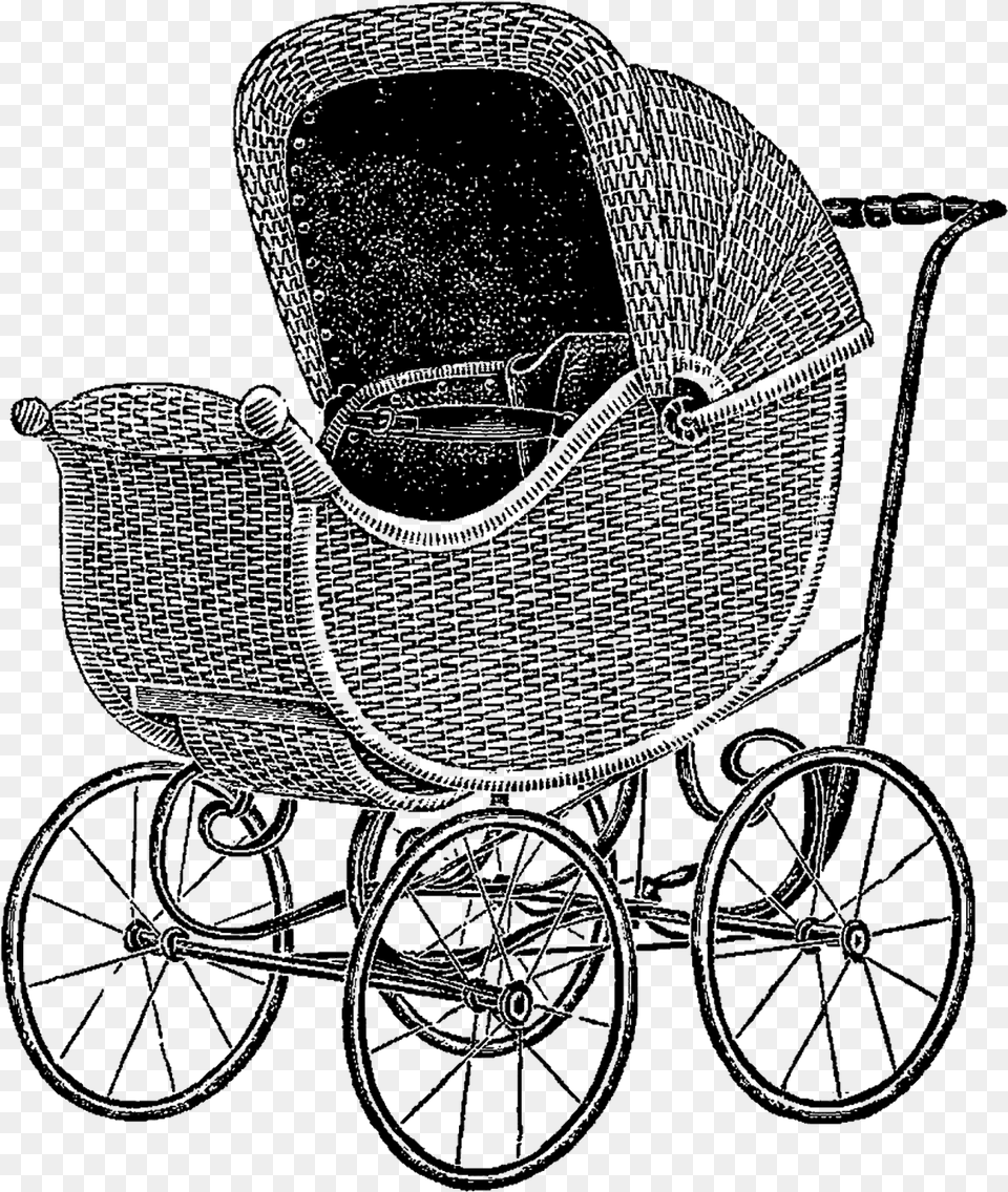 Vintage Wicker Baby Carriage Pink Baby Carriage Vintage, Clothing, Hat, Machine, Spoke Free Png