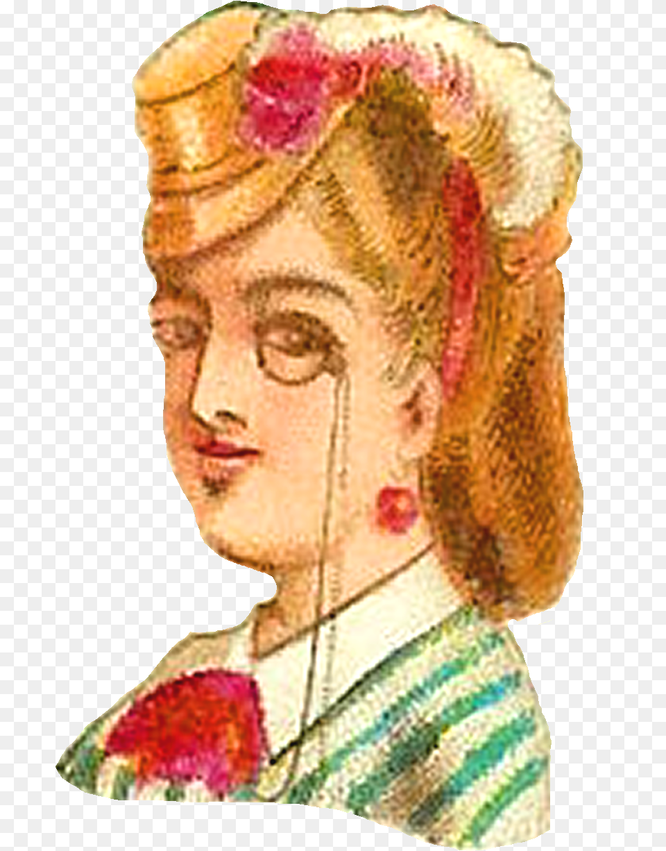 Vintage Woman Clip Art Of Victorian Hat Fashion Portrait Illustration, Clothing, Adult, Wedding, Person Png