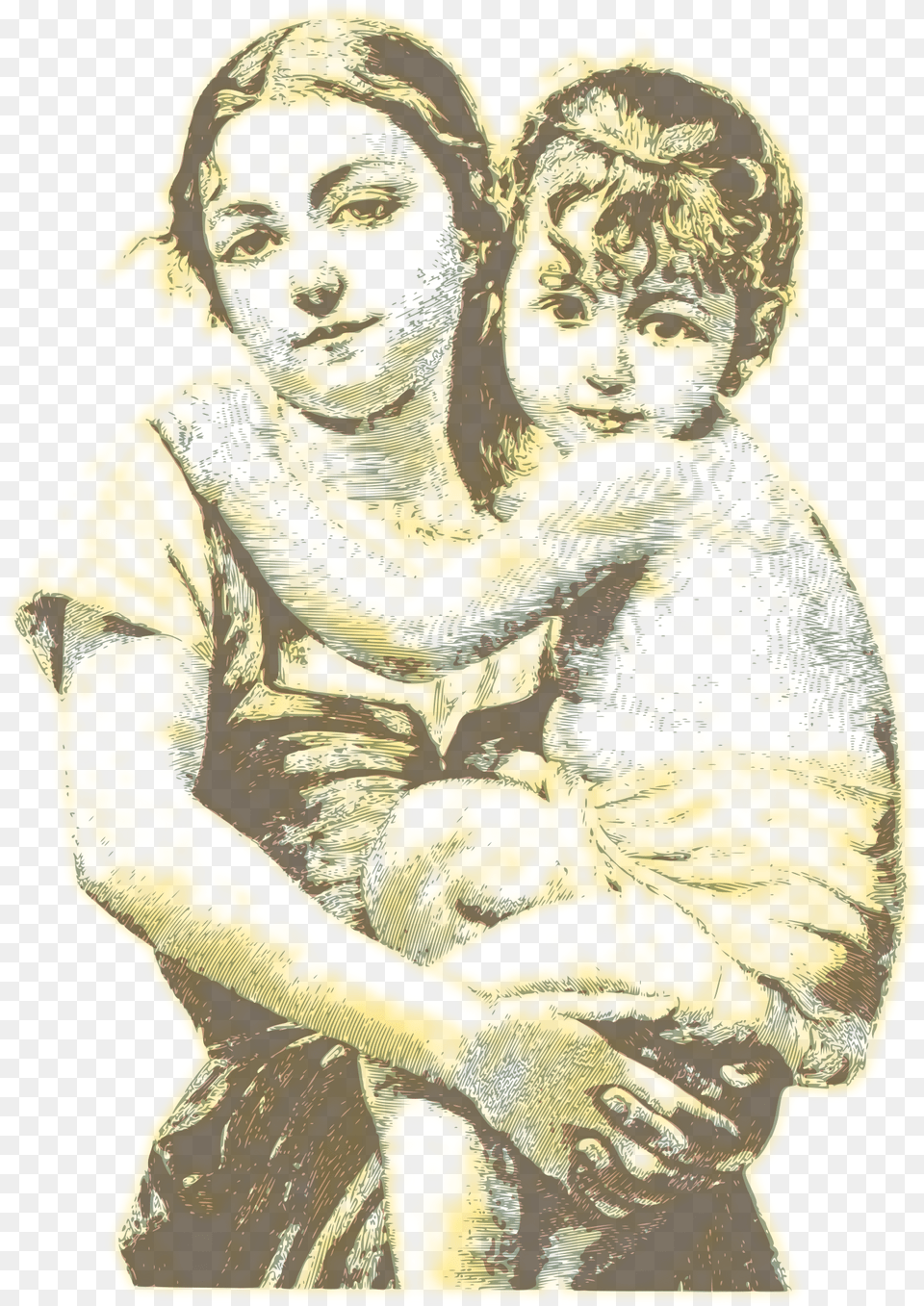 Vintage Woman With Child 04 Clip Arts Mother Vintage, Adult, Wedding, Person, Female Free Png