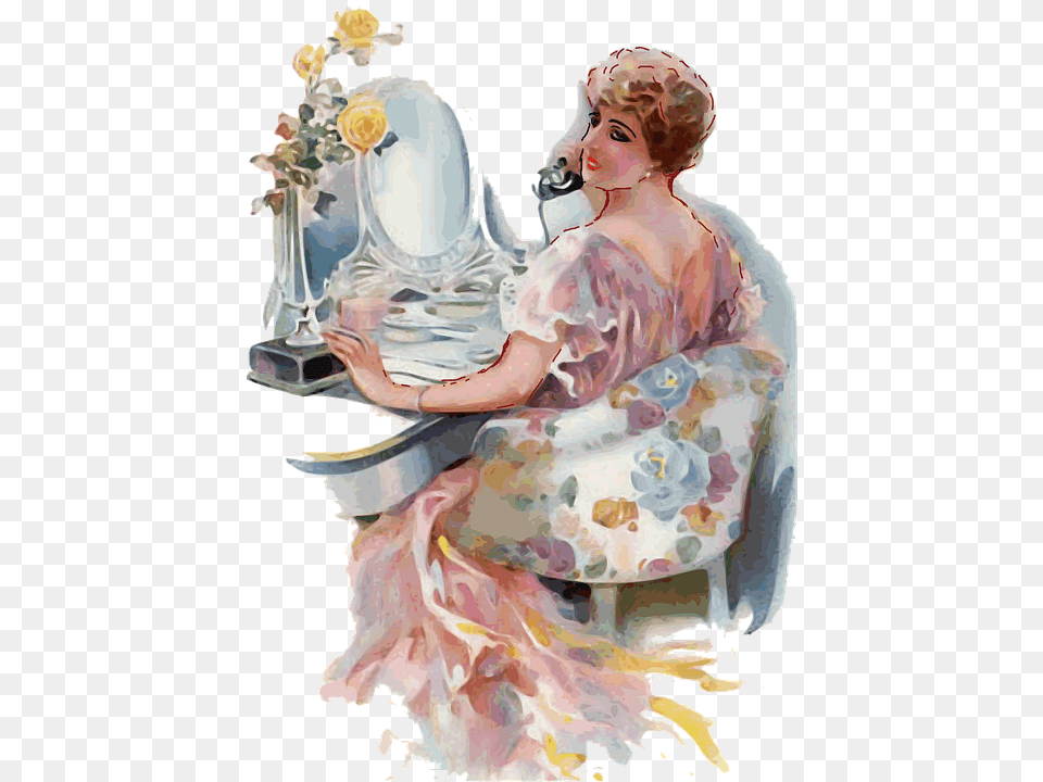 Vintage Women, Adult, Wedding, Person, Painting Png Image