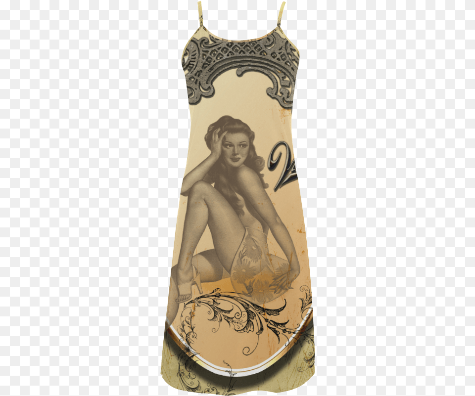 Vintage Wonderful Pin Up Girl Alcestis Slip Dress Lingerie Top, Adult, Swimwear, Person, Female Png Image
