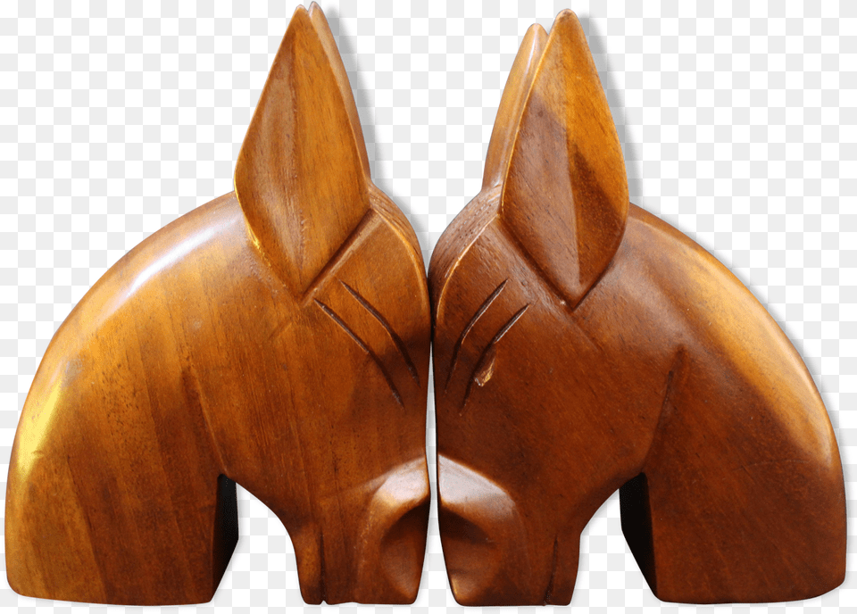 Vintage Wood Bookends Horse Or Donkey Head Stylised Sorrel, Cushion, Home Decor, Art, Figurine Free Transparent Png