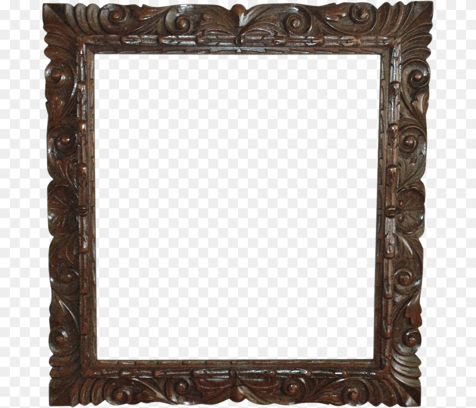 Vintage Wood Frame, Mirror Png